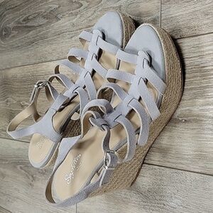 Seychelles Size 11 Light Gray Naturally Wedge Sandal